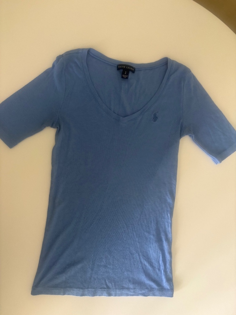 Ralph Lauren v neck t shirt small blue
